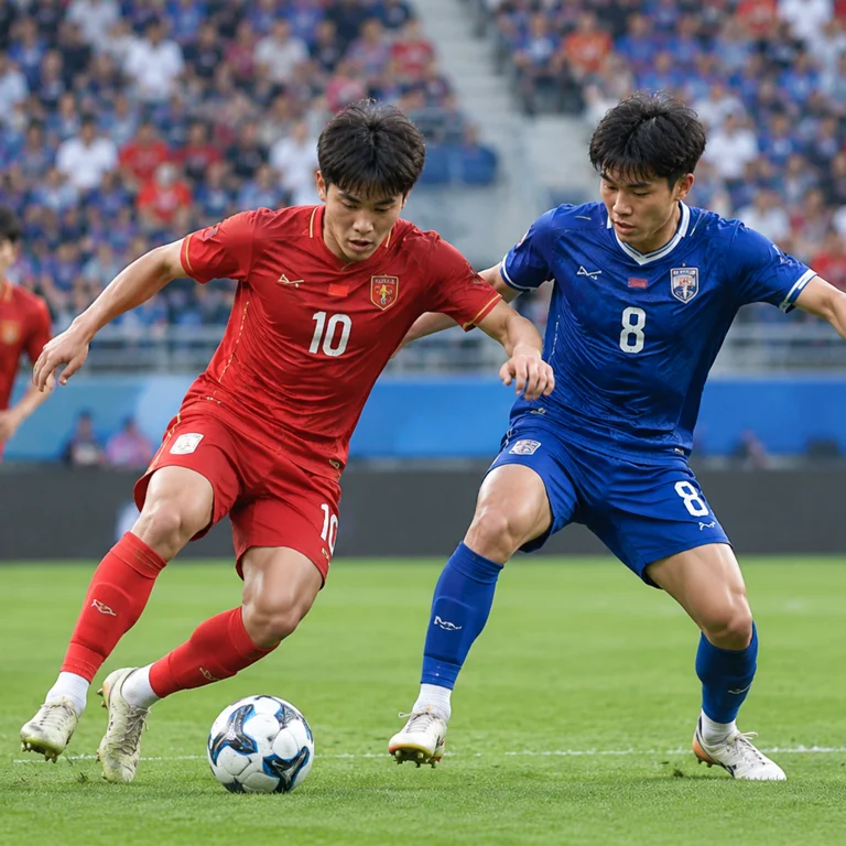 伊朗U23与朝鲜U23比赛中的足球争抢画面